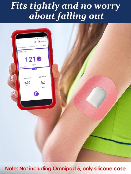 Siliconenhoes voor Omnipod 5 - Schokbestendige hoes voor Omnipod 5 PDM beschermt uw Omnipod 5-ontvanger (rood) — afbeelding 5