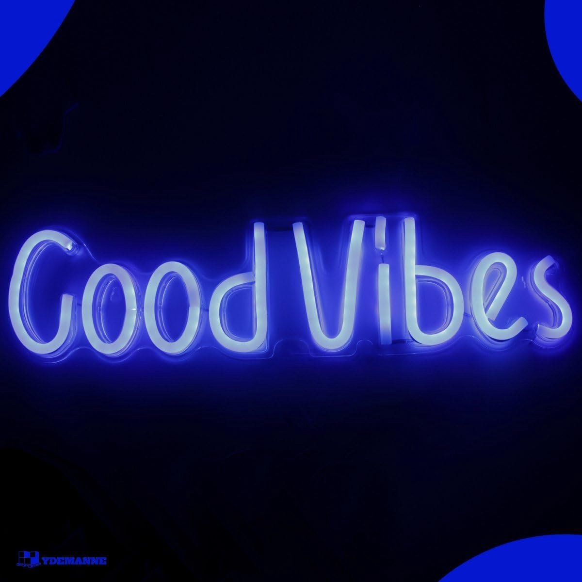 Neon lamp - Good Vibes Blauw - Inclusief ophanghaken - Unieke neon verlichting - Creëer sfeer in elke ruimte - SnelShoppen