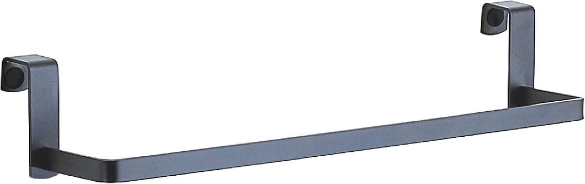 Tosca Handdoekhouder voor badkamer, handdoekhouder zonder boren, roestvrij staal, pistoolmetaal, 37 x 8,5 x 6,5 cm, PVD-behandeling