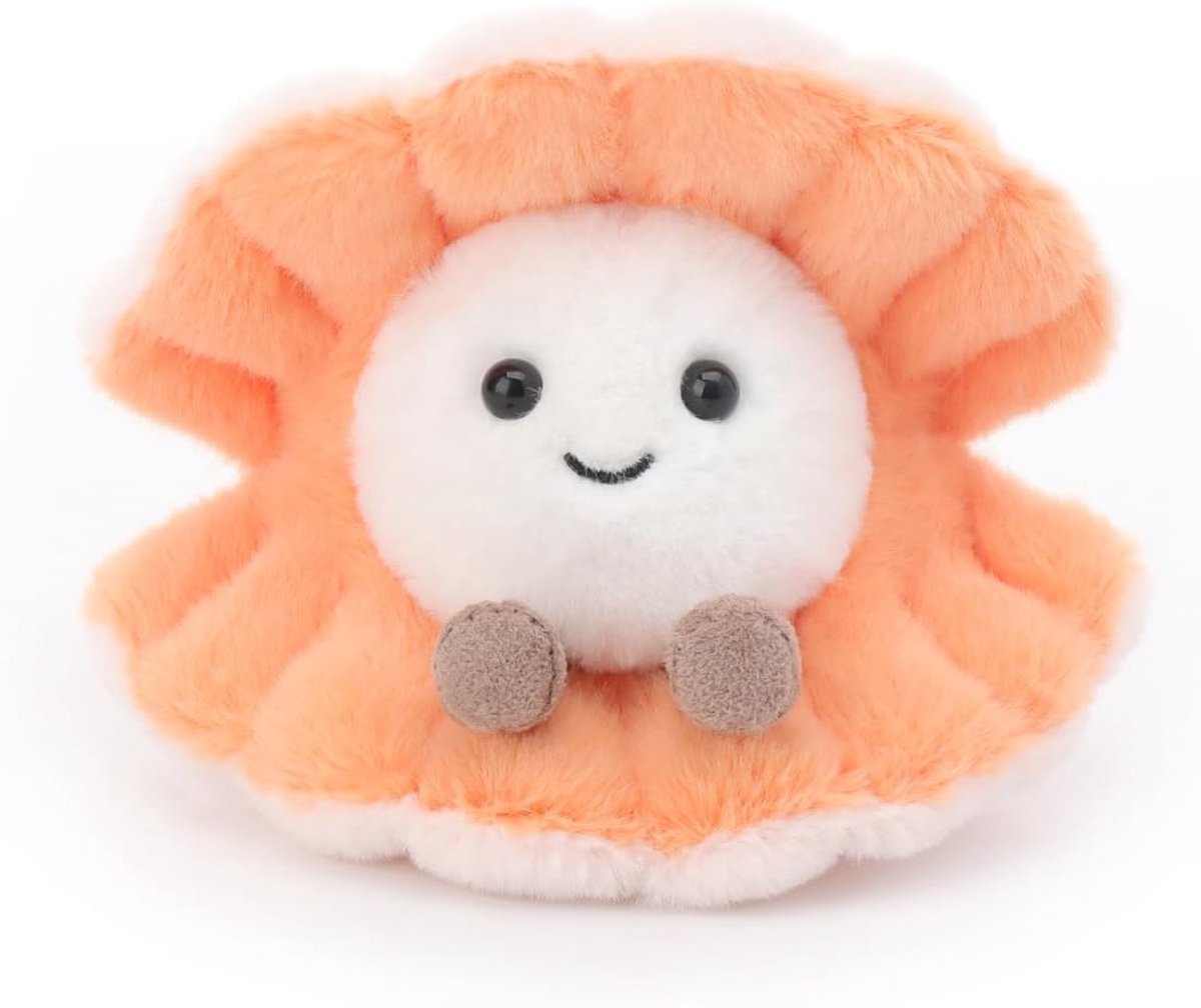 Lamb Schelp pluche dier knuffeldier knuffeldier oranje 14 cm