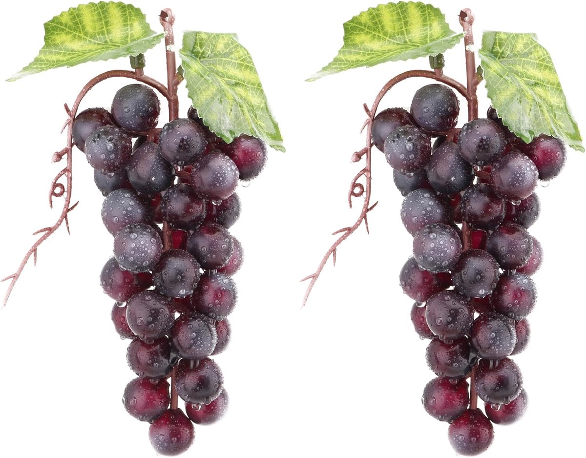 Kunstmatige wijnstok, 2 stuks, wijndruiven, decoratie voor keuken en thuis