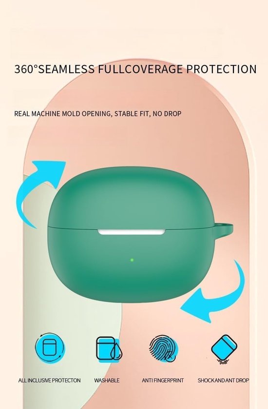 Beschermhoes compatibel met Shokz OpenDots One, schokbestendig, siliconen beschermhoes voor bluetooth-hoofdtelefoon, compatibel met Shokz OpenDots One. Marineblauw — afbeelding 2
