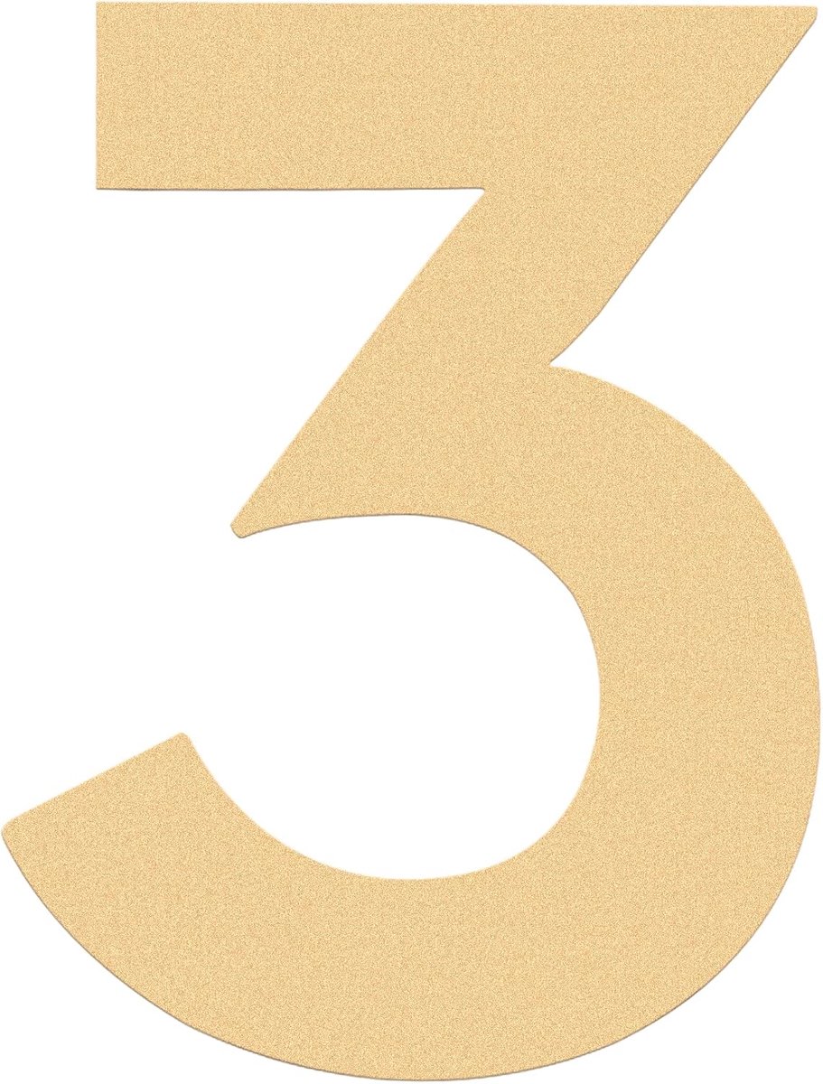 Huisnummer, 7,6 cm (3 inch), zelfklevende letters voor huisnummers en adressen, elegant acrylbord voor thuis, goudkleurig (3)