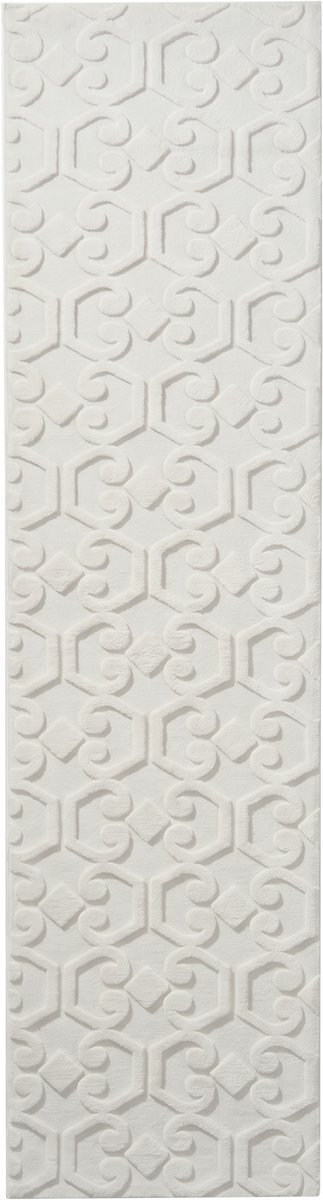 GANNETT - Vloerkleed - Gebroken wit - 80 x 300 cm - Polyester