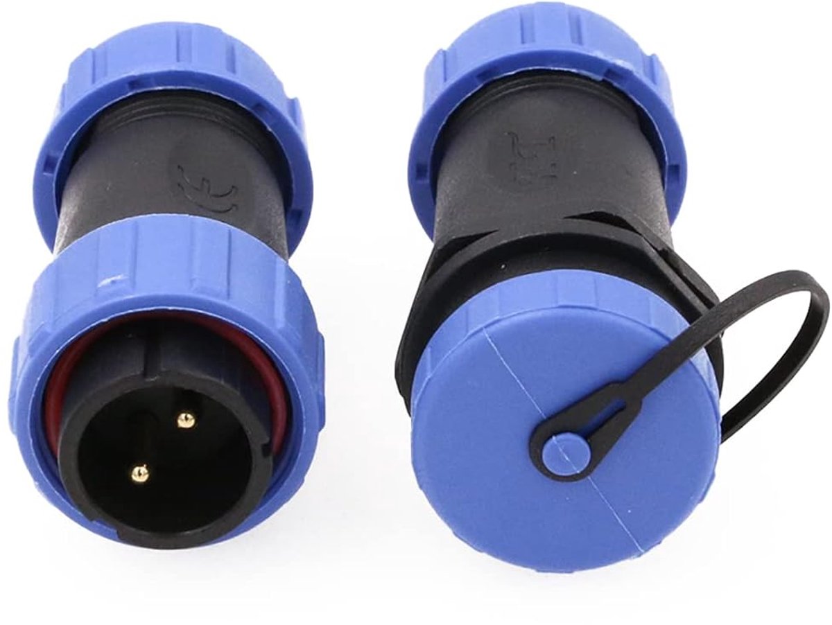 2-polige paneelmontage 21 mm voedingsconnector 30 A kabel hoogspanningsstekker scheidingswand zware waterdichte elektrische connector