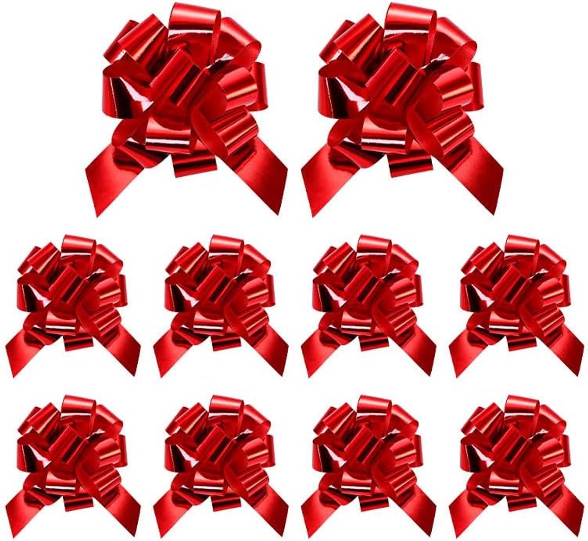 Strikken, metalen geschenkstrik van lint voor bruiloftsdecoratie, feest, manden, geschenken, kerststrik, rood