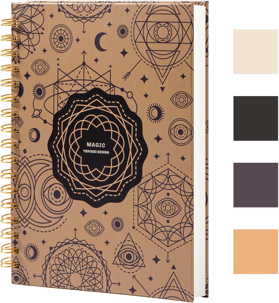 Spiraalnotitieboek groot - 7 x 9,3 inch - stevig hardcover - ideaal voor studie en werk - SnelShoppen
