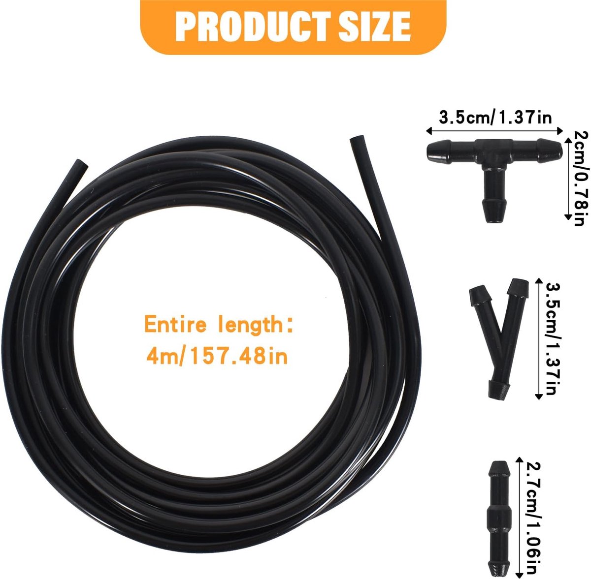 Windscreen Washer Hose 4 m - Rubber Slang - Inclusief 12 Aansluitstukken - Perfect voor Auto Onderhoud - SnelShoppen