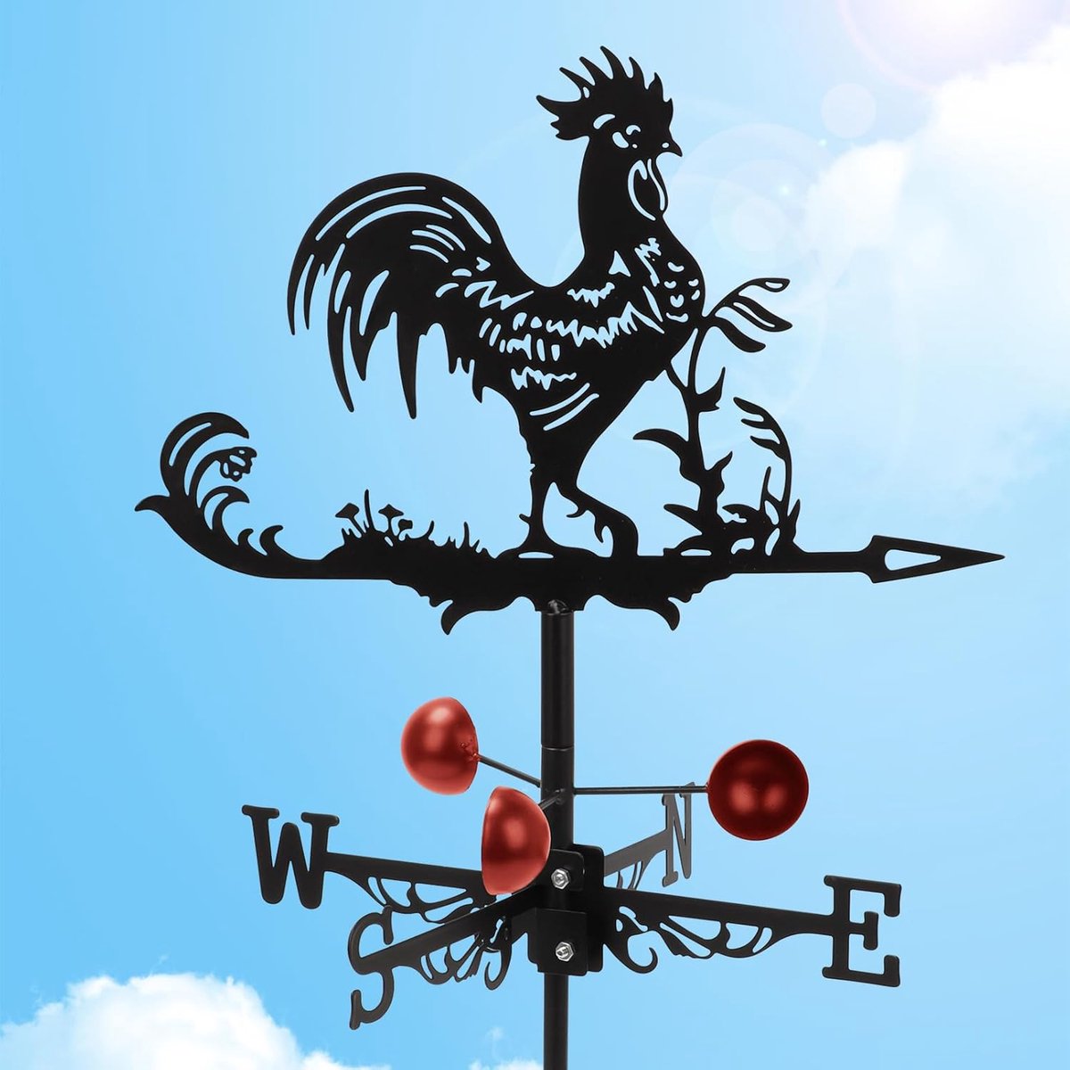 Weer vlaggen windmeter 58 x 33 cm - decoratief ijzer - prachtig ontwerp - perfecte tuinaccessoire - SnelShoppen