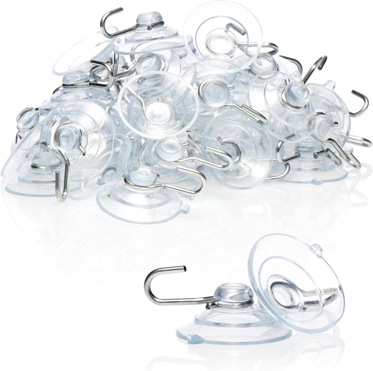 Suction cups 40x - universeel - met metalen haken - ideaal voor kerstverlichting - SnelShoppen