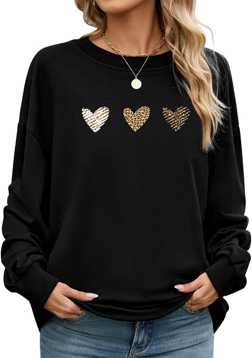 Sweatshirt zonder capuchon dames - Gedrukt ontwerp - Casual stijl - Perfect voor lente en herfst - SnelShoppen