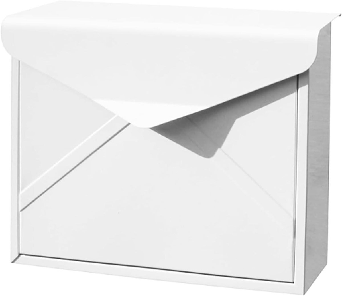 Brievenbus Metaal - Brievenbus Wandmontage - Post Ontvangen - Grote Capaciteit - L38 x B10 x H29cm - Wit
