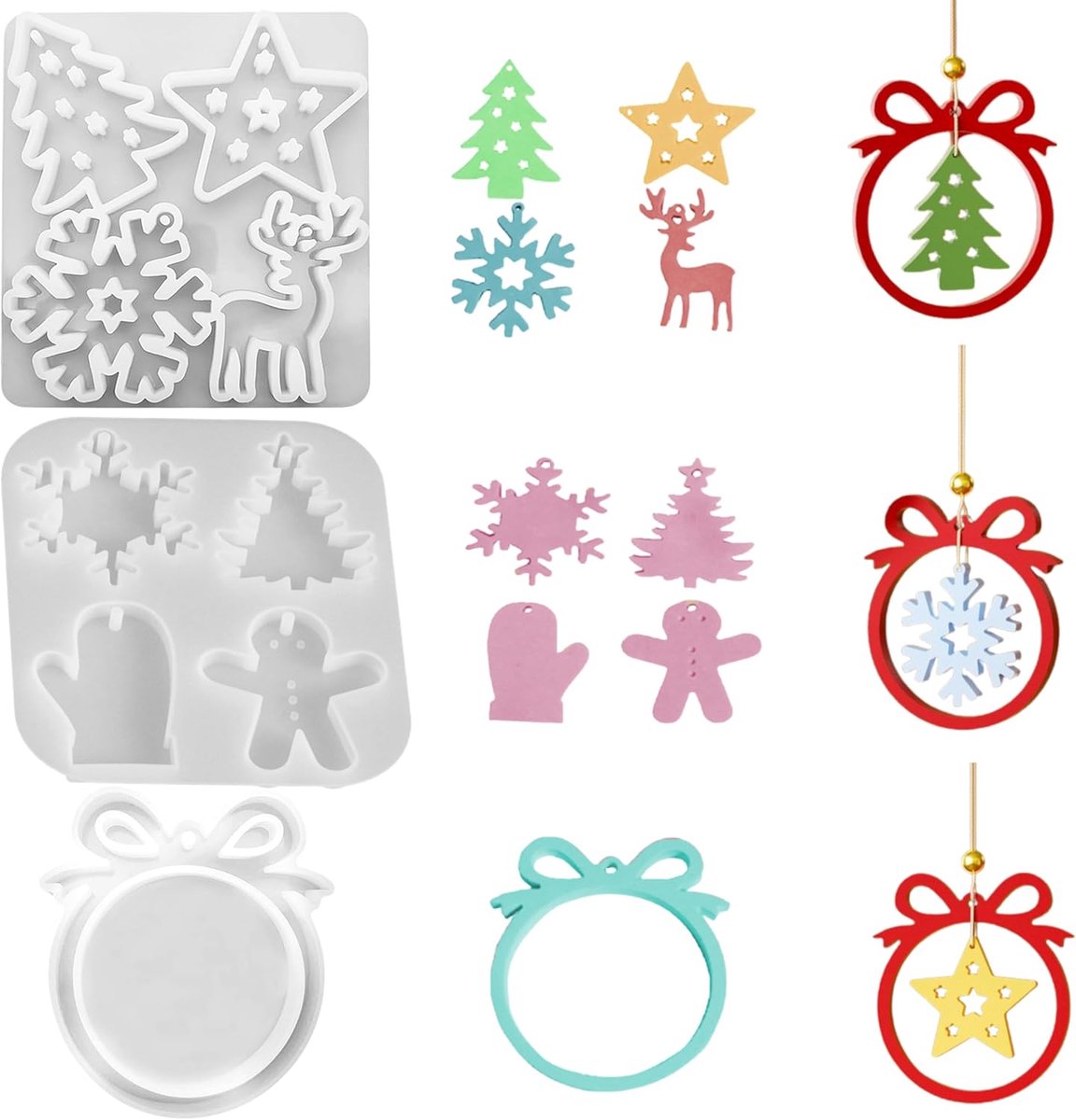 Silicone Mallen Kerst - Set van 3 - Gedetailleerde ontwerpen - Ideaal voor kerstdecoraties - SnelShoppen