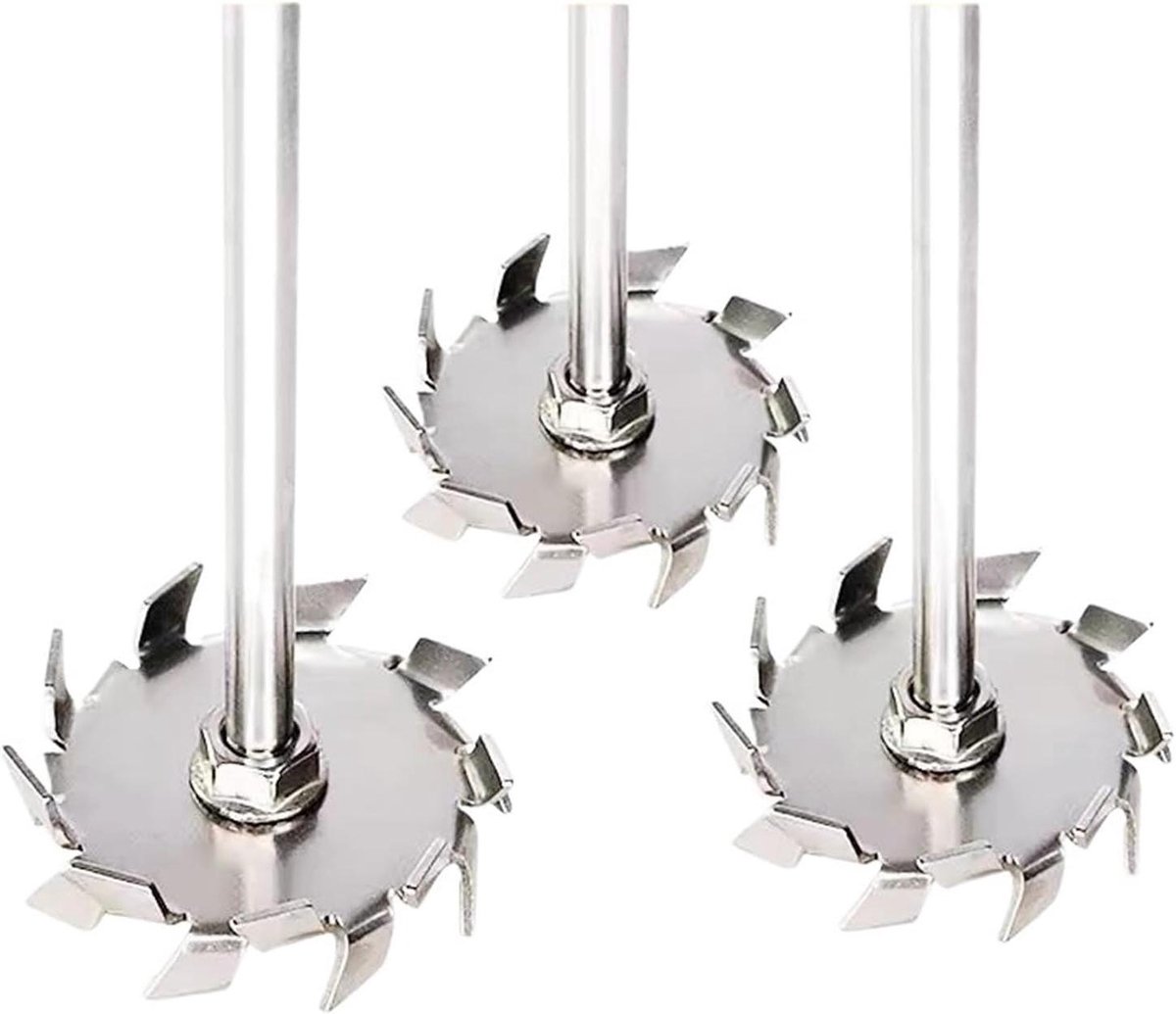 Overhead Roerstaaf - Roestvrij Staal Roerder - Laboratorium Mengen - Zaagtand Ontwerp - 3-12cm Schijf - Zilver