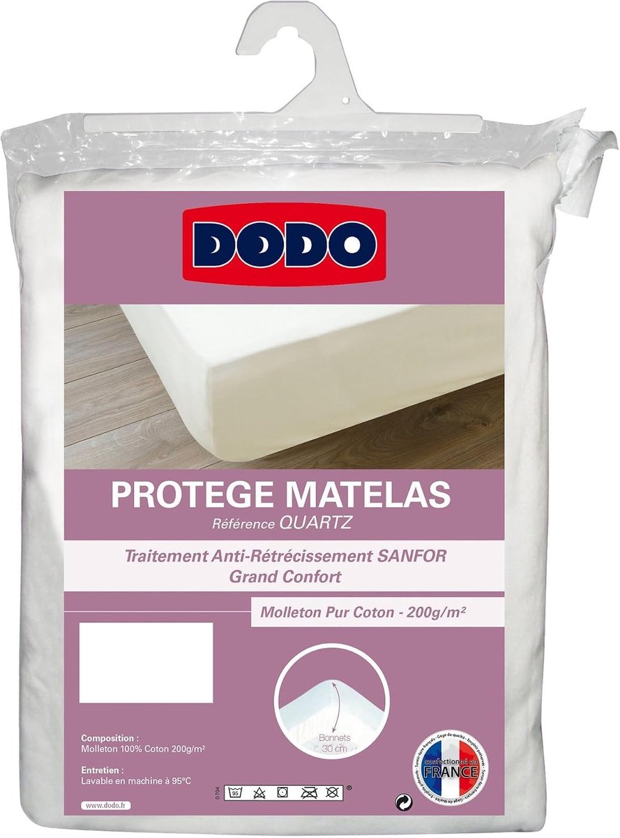 Matrasbeschermer Dodo PMDH.140 - Katoenen fleece - Absorberend - Beschermt tegen zweet - SnelShoppen