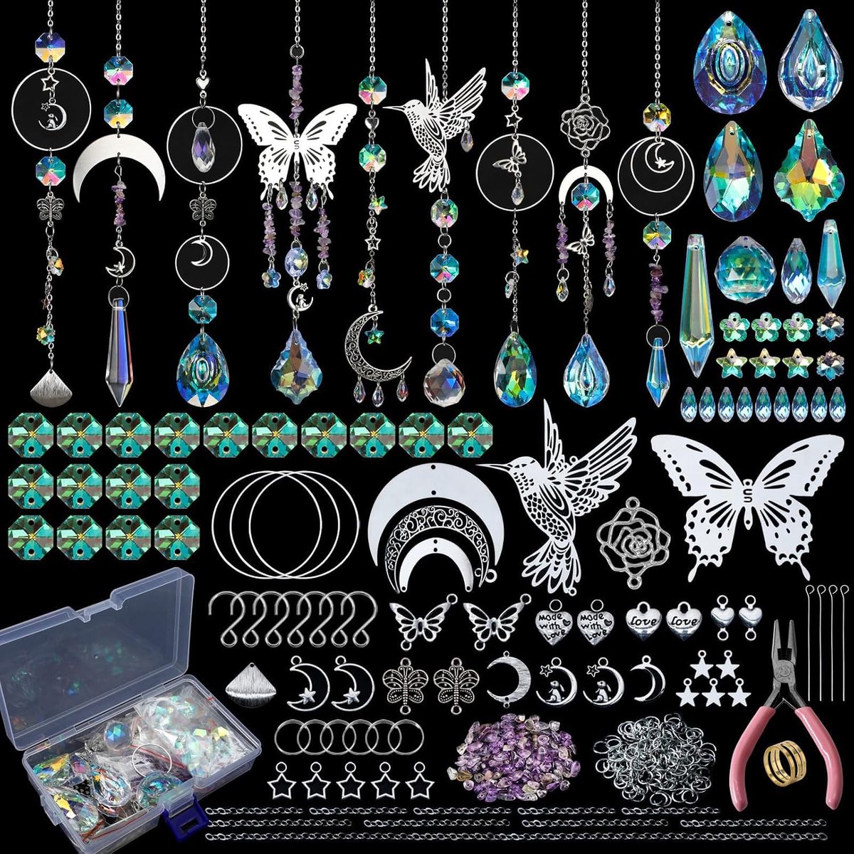 Zonvanger Crystal DIY Set - 400 Stukken - Glazen en RVS - Creëer kleurrijke lichtreflecties - SnelShoppen