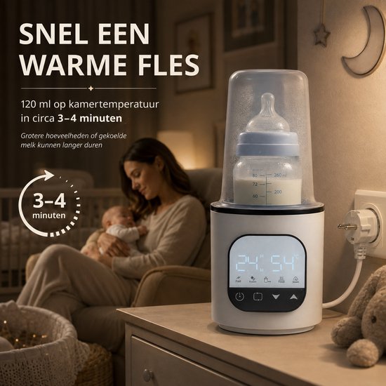 5-in-1 Flessenwarmer Onderweg - Draagbare Flessenwarmer met Sterilisator - Touchbediening - BPA-vrij — afbeelding 2