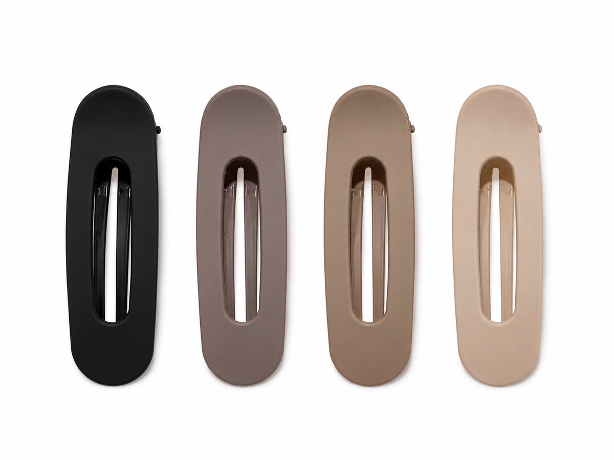 Vavida - Set 4 Haarklemmen - Bruin - Zwart - Beige - 11 cm - Perfect Als Cadeau - Haaraccessoires