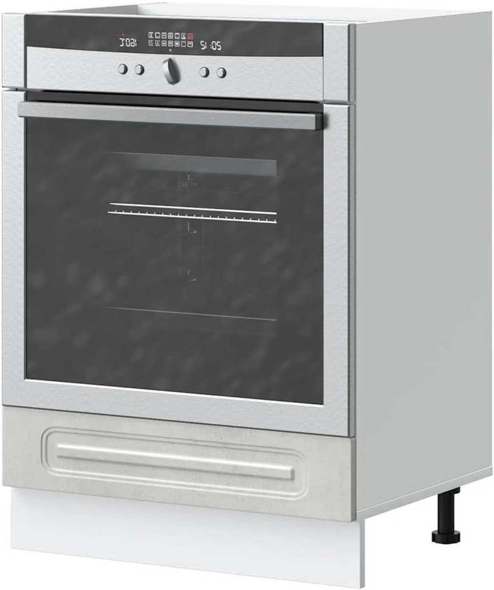 Ovenkast Keuken - Onderkast Inbouwoven - Keuken Organiseren - Verstelbare Poten - N.v.t. - Grijs Beton