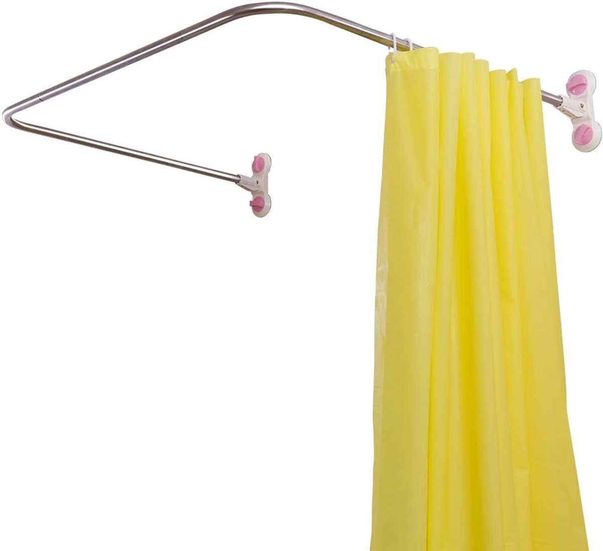 Douchegordijnstang U-vorm 98 x 102 cm - RVS composiet - Sterke zuignap - Makkelijk te reinigen - SnelShoppen