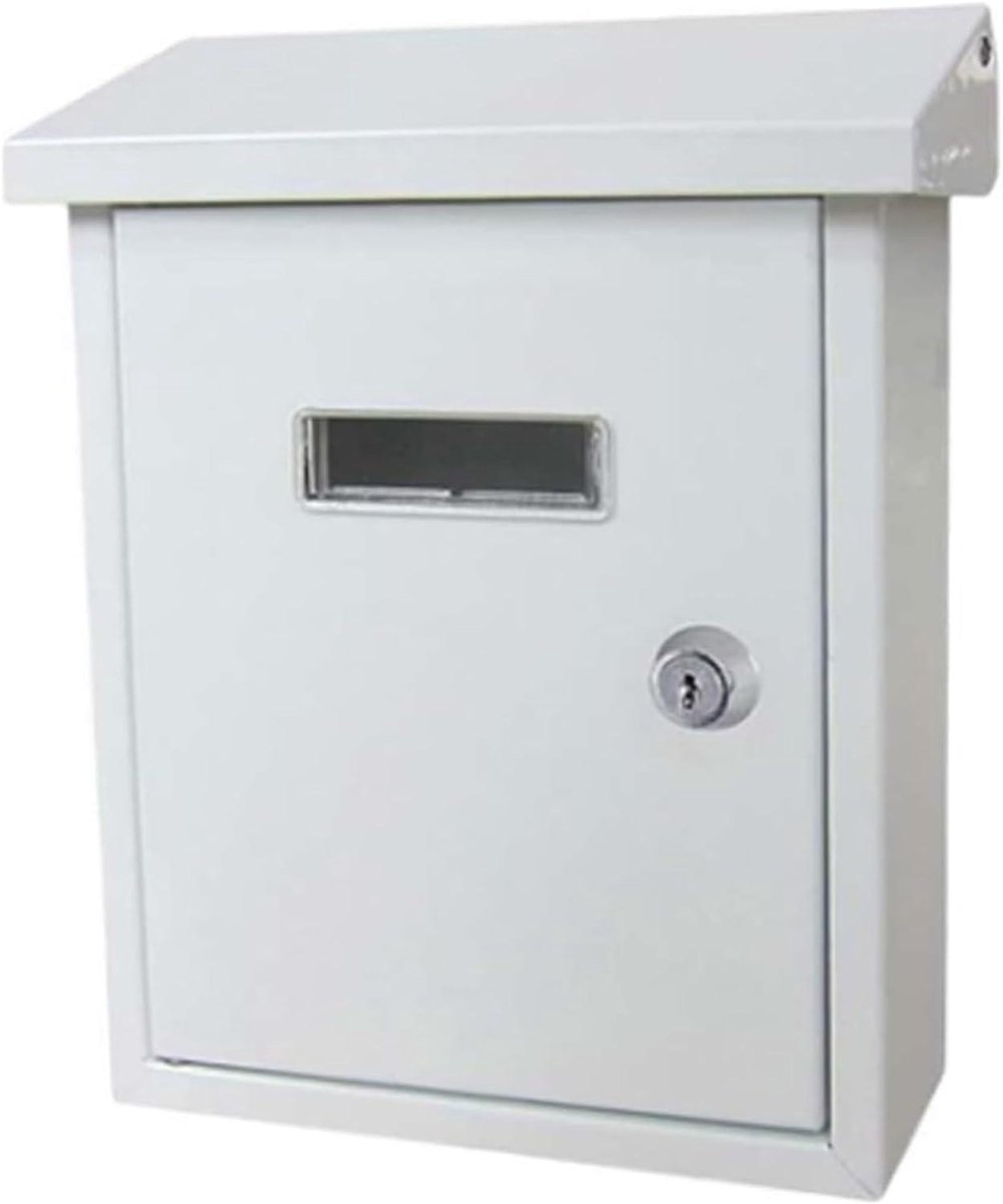 Brievenbus Muurbevestiging - Postbus Afsluitbaar - Post Ontvangen - Transparant Venster - 213 cm x 255 cm - Wit
