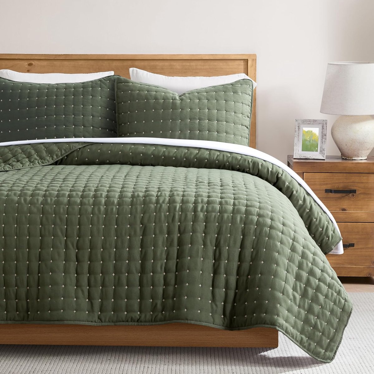 Sprei voor tweepersoonsbed 200 x 220 cm - muskus - zachte microvezel - elegante uitstraling - SnelShoppen