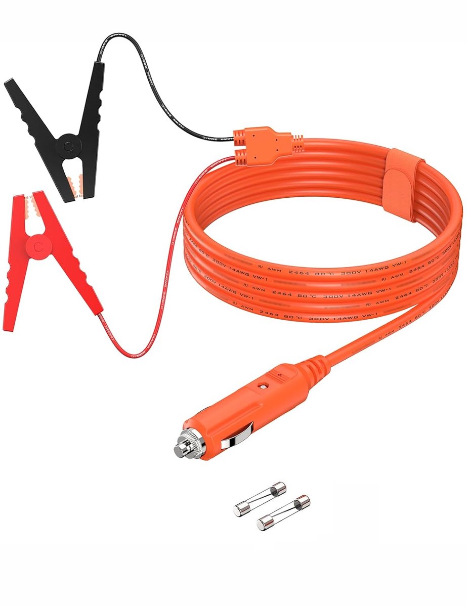 Thijox - 12 V Auto Lood Accu Oplaadkabel met Sigarettenaansteker Stekker en Krokodillenklem voor Zonne-Generatoren en Powerstations - Ideaal voor Camp