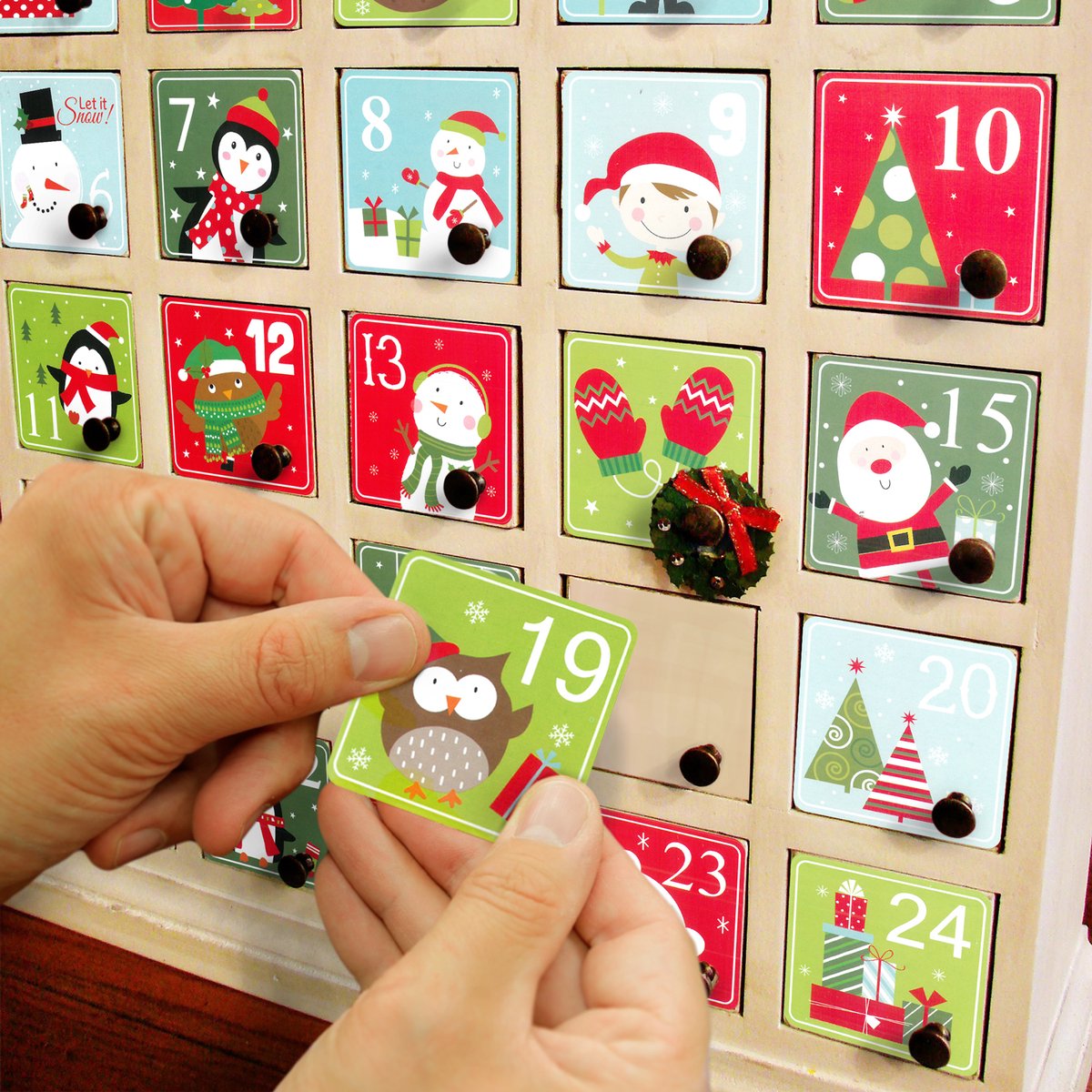Adventskalender stickerset - 5 x 5 cm 1 Stuks [58744]