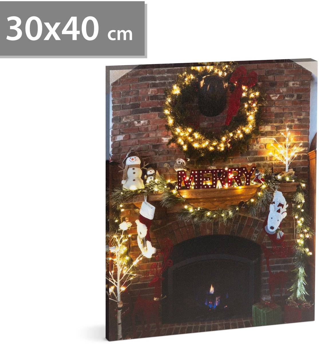 Kerst LED-afbeelding - met ophanging, 2 x AA, 30 x 40 cm 1 Stuks [58467]