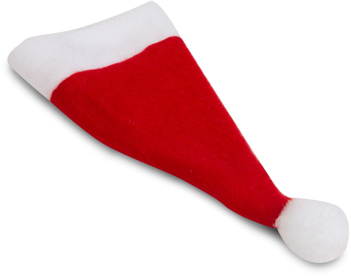 Kerstbestekdecoratie - Kerstmuts - 17 cm - 3 soorten - 6 stuks / verpakking 1 Stuks [58723]