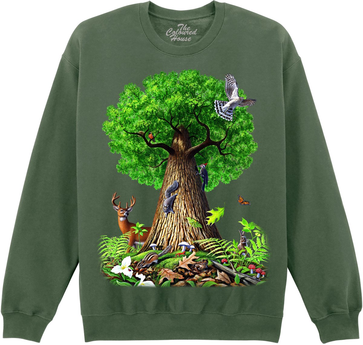 Levensboom Dieren Tree Of Life Animals The Coloured House Sweater 3XL
