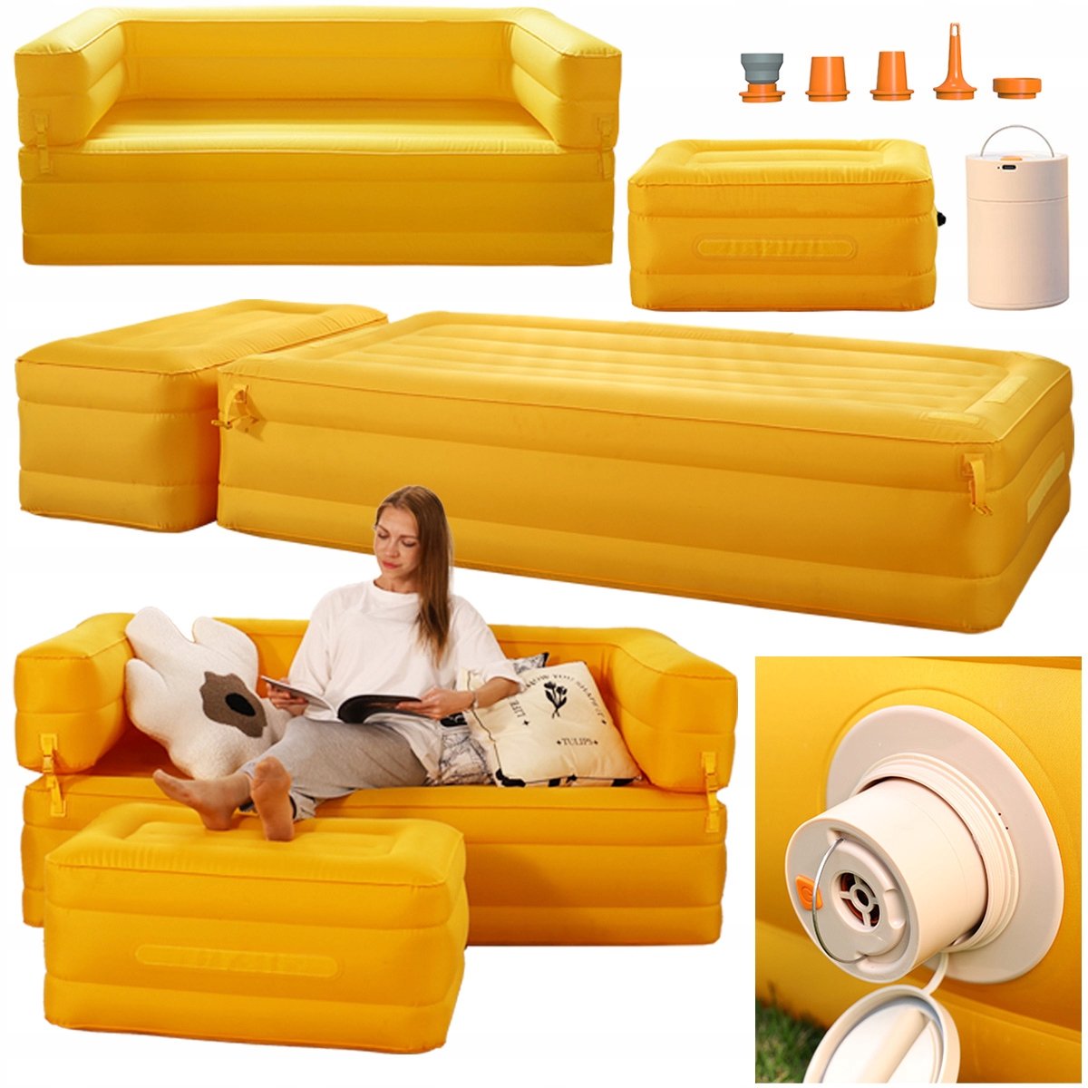 Aerogogo BS5-03 Opblaasbare Sofa met Pomp - Comfortabel en Draagbaar