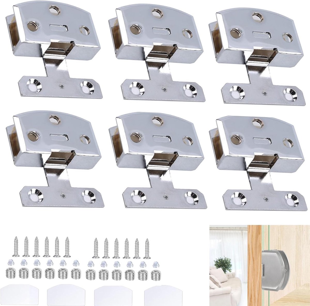 Glasdeur scharnier 5mm-7mm - zinklegering - verstelbare deurklem - ideaal voor vitrinekast - ShopVlot