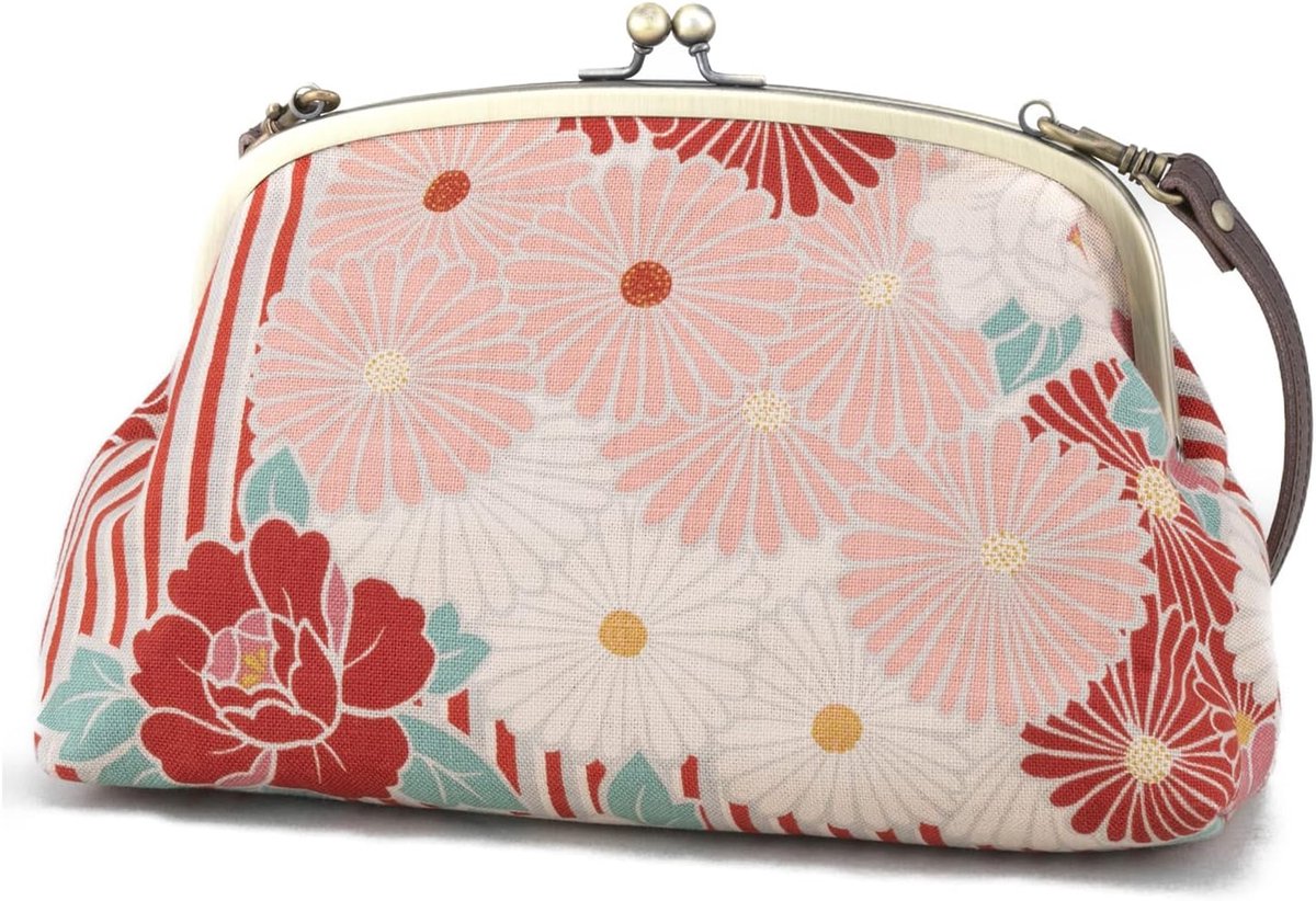 Vintage handtas met sluiting - Japanse avondclutch - schoudertas voor vrouwen - elegant design - ShopVlot