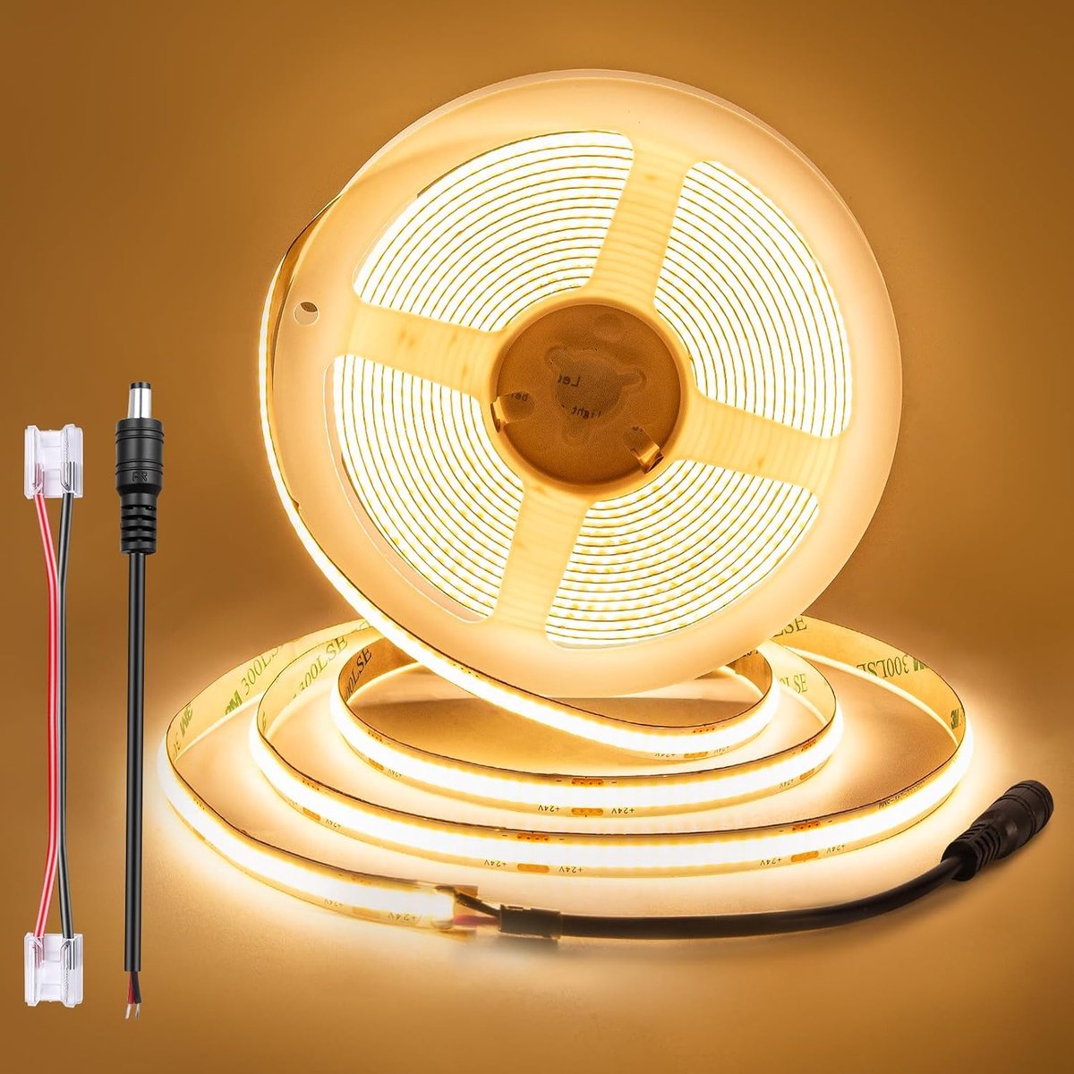 COB LED strip 5 m - warm wit 3000K - flexibel en dimbaar - perfect voor onder-unit verlichting - ShopVlot