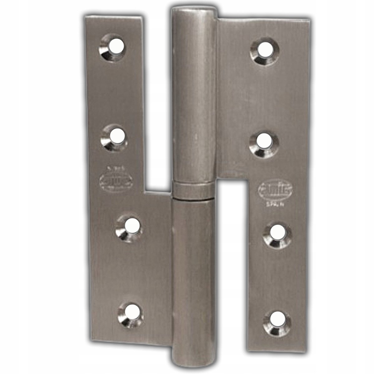 Messing Deurscharnier 120x80mm Mat Chroom Rechts, Verstelbaar