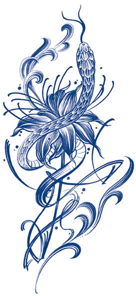 Tijdelijke tattoo Serpent Bloom 2 weken