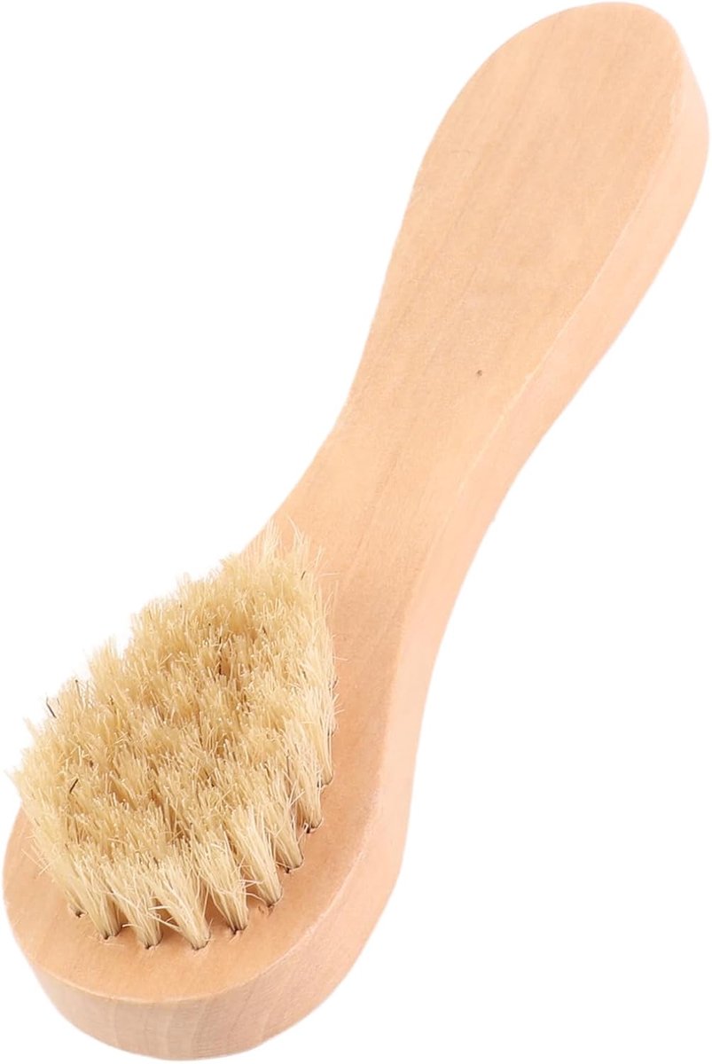 Gezichtsborstel voor exfoliatie - natuurlijke zachte haren - houten handvat - voor een stralende huid - ShopVlot
