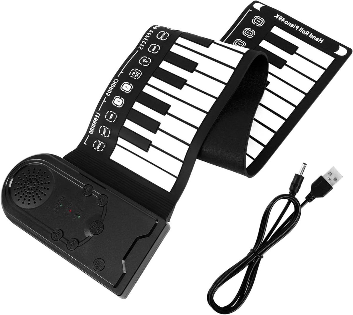 Opvouwbare Piano - Elektronisch Keyboard - Muziek Leren Spelen - 49 Toetsen Rolbaar - 82.5x16cm - Zwart