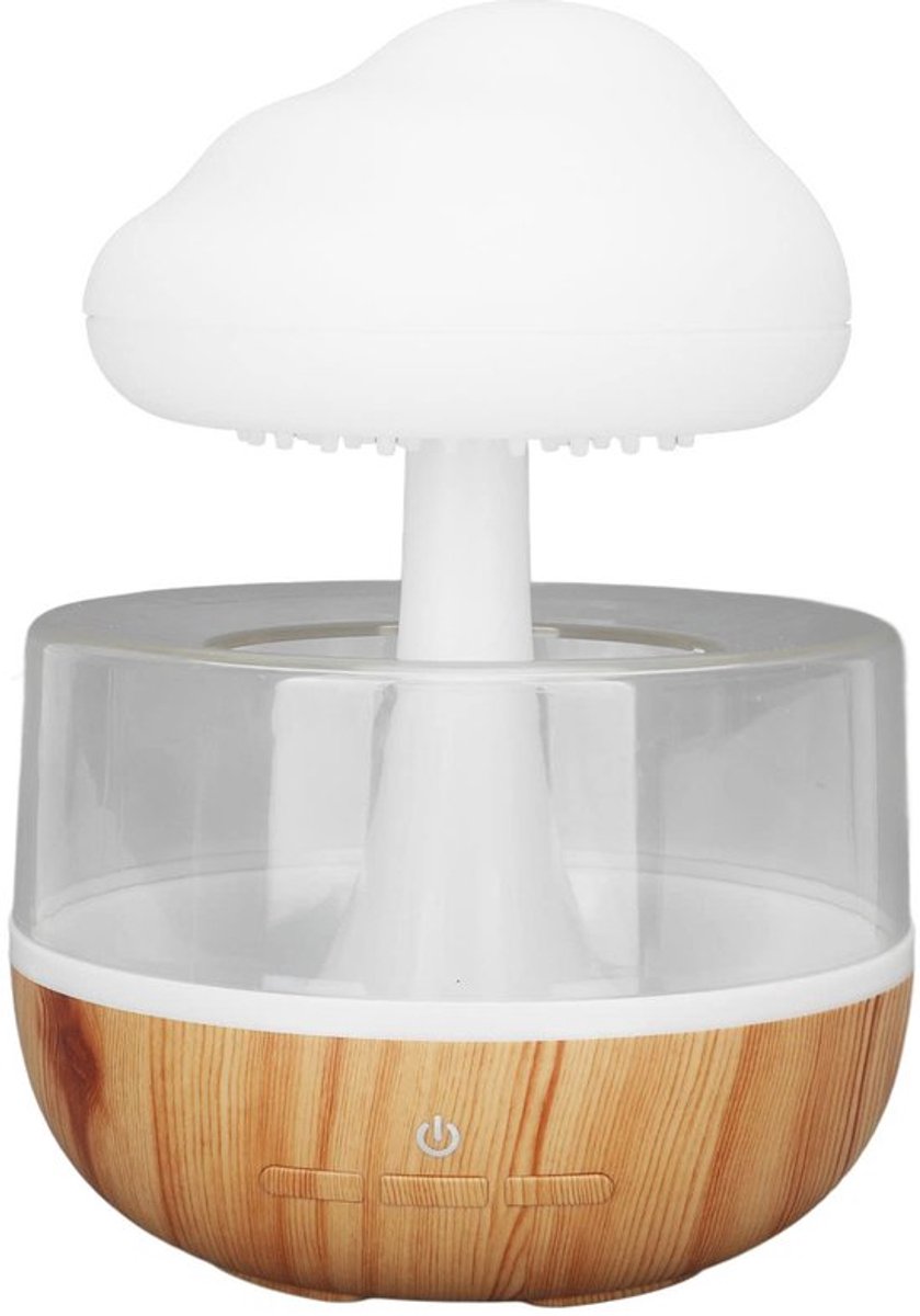 Nevelmachine, 7 Kleuren Nachtlamp 500ml Paddenstoel Nevelmachine 2 in 1 Verstelbare Waterstroom Geen Geluid Stressverlichting Nevelmachine