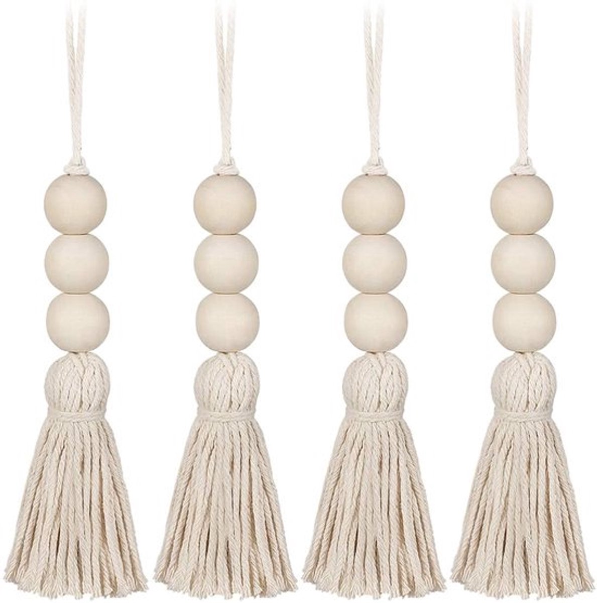 4 stuks houten kwastjes kralen kwastjes ornamenten deurgreep kwastje parel hanger voor kastdeur decoratieve wanddecoratie bom parel hanger voor kast veranda