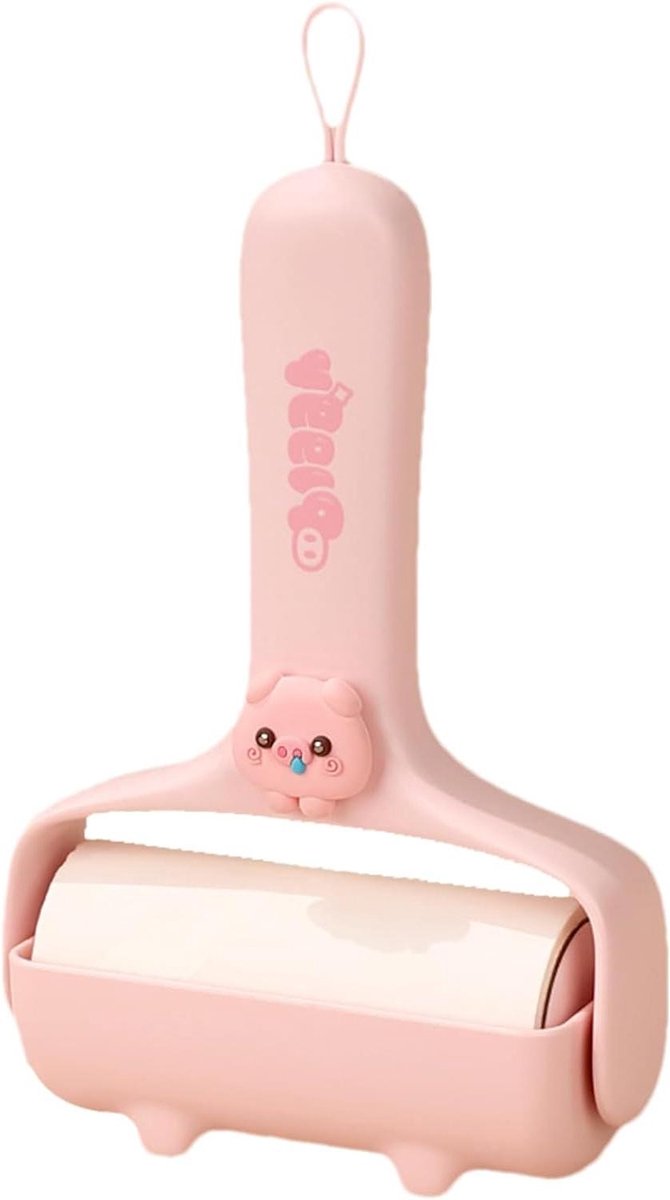 Pluisroller Kleding - Kleverige Roller - Dierenharen Verwijderen - Zeer Efficiënt - 12.5 x 5.6 x 18.4 cm - Varken