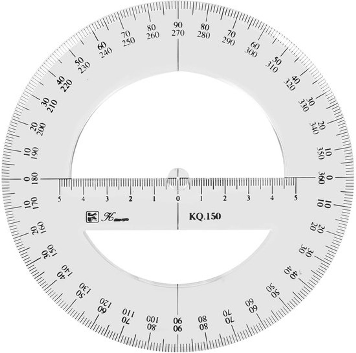360 Volledige Cirkel Gradenboog, 15 cm Plastic Math Meetgereedschap Ronde Graden Heerser Volledige Midround Hoek Gradenboog