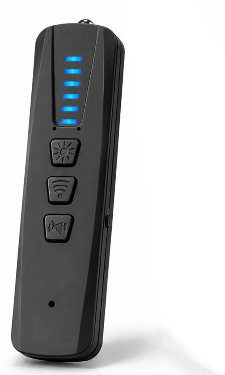 Afluisterapparatuur, radiofrequentie-signaalscanners, infrarooddetectoren, magnetische detectoren en zaklampen, specifiek voor hotels en reizen.
