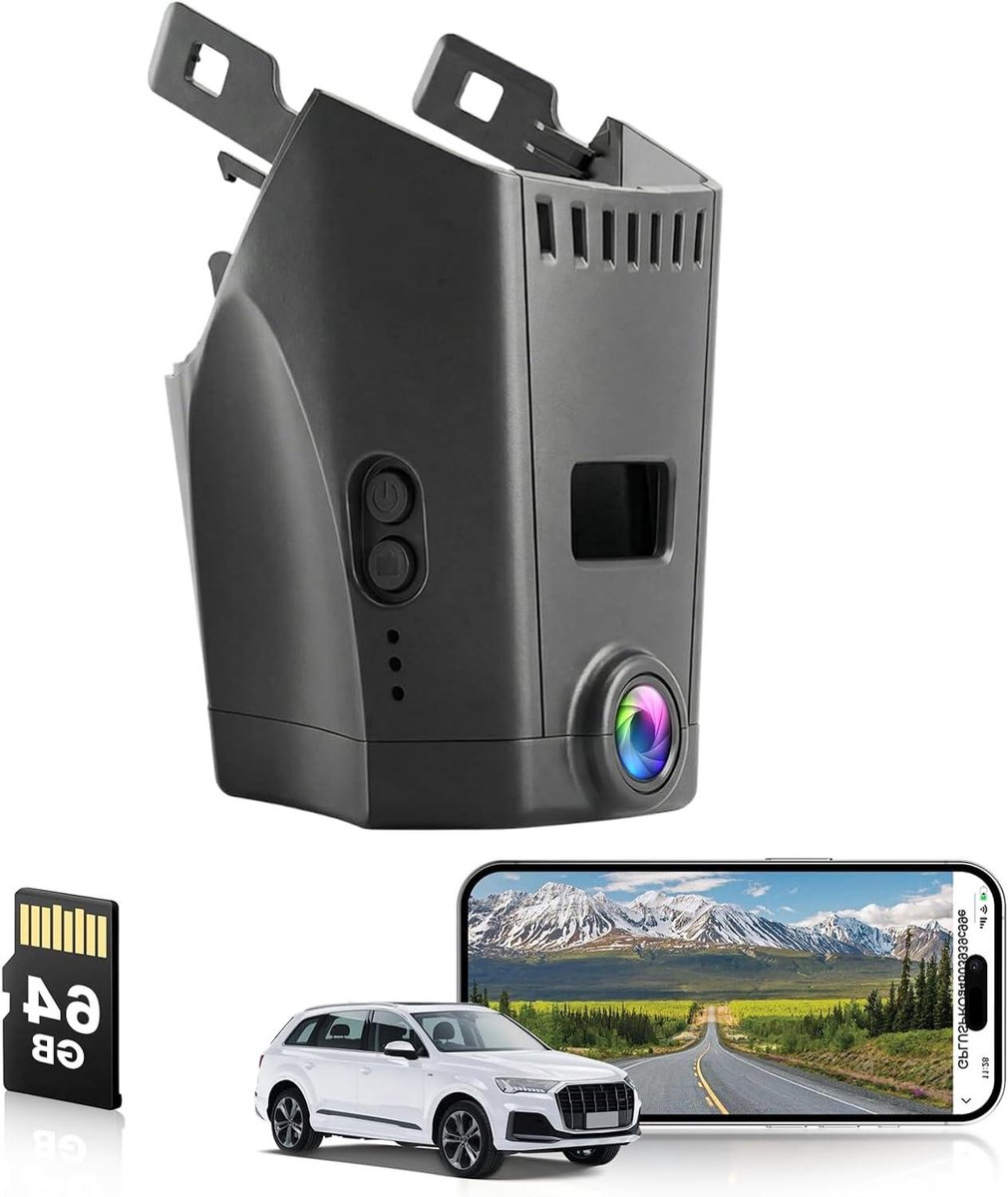 Auto Dashcam - Autocamera DVR - Wegincidenten Vastleggen - 4K Ultra HD Resolutie - 64GB Geheugenkaart - Zwart