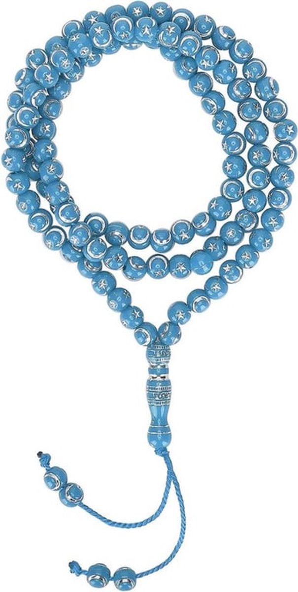 Unisex gebedskralen armband met 99 moslim kralen van duurzaam hars, elastische mala ketting voor boeddhistische aanbidding en religieuze decoratie, model 4#