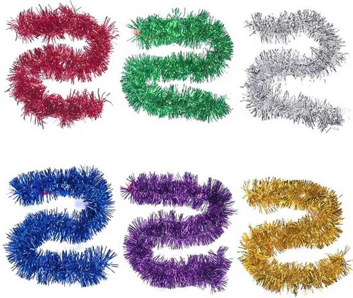 6 Stuks Kerst Klatergoud Slinger Chunky Fijne Garland Decoratie ontvanger Kerstboom Huis Venster (12)