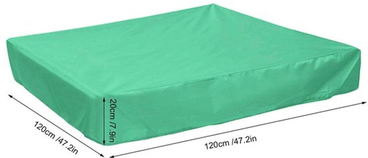 Zwembadafdekking, trekkoordontwerp Scheurvaste afdekking Vierkant zwembad, voor zwembad Binnenplaatsen Tuinen Zandputten (groen, 120 * 120 * 20cm)
