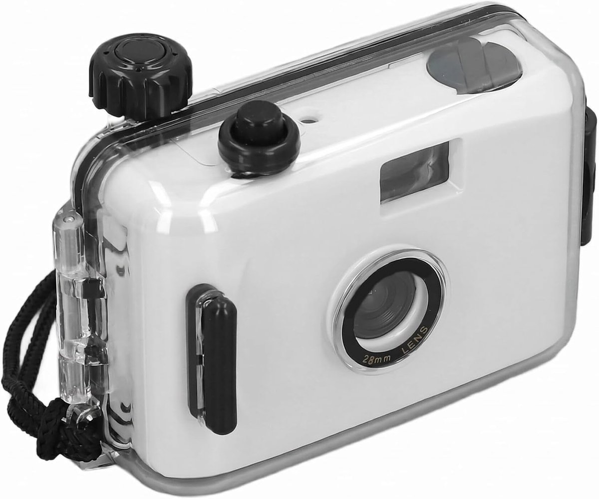 SnelShoppen - Retro Filmcamera 35mm Herbruikbare Camera met Waterdichte Behuizing voor Feesten, Verjaardagen en Trouwreizen (Zwart-Wit)