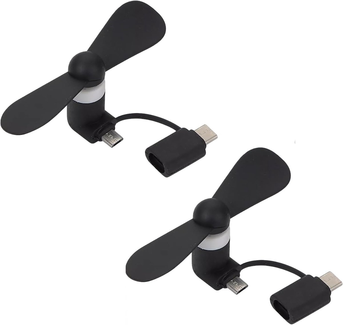 Mobiel toont mini ventilator - 2-in-1 ontwerp - stille werking - perfect voor onderweg - ShopVlot